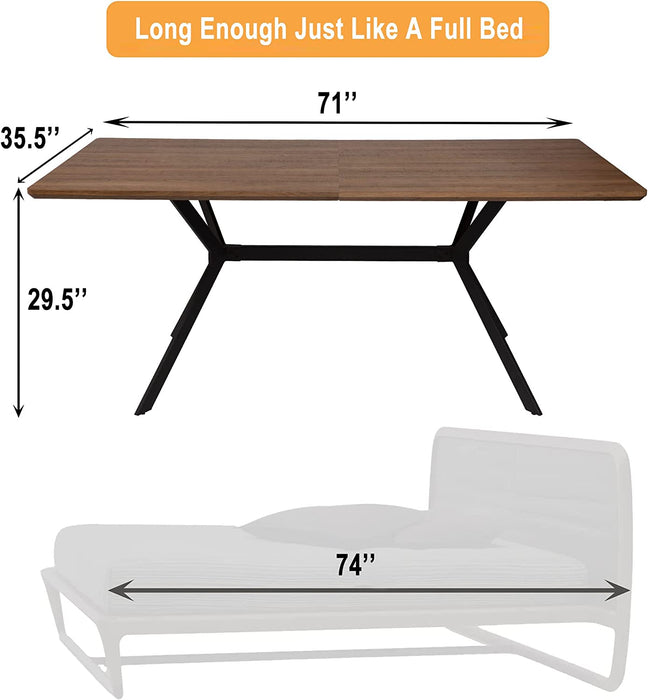 Mid-Century Rectangle Wood Kitchen Table