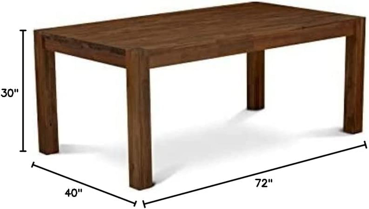 Wooden Rectangular Dining Table, Antique Walnut Finish