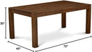 Wooden Rectangular Dining Table, Antique Walnut Finish