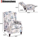 Upholstered Wingback Recliner Chair, Padded, Blue Floral