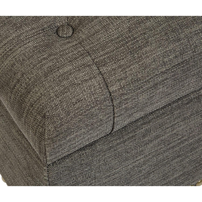 Modern Gray Ottoman with Storage Space