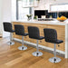 Modern Square Back PU Leather Counter Stools (Set/4)