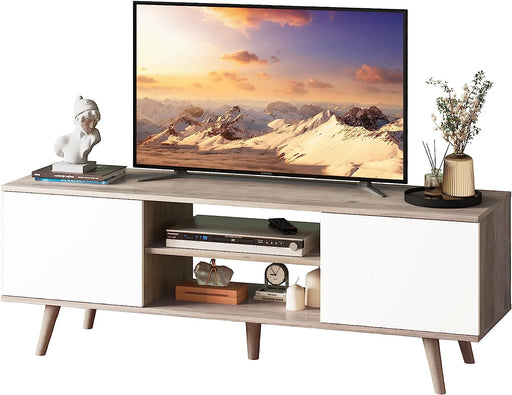 Boho TV Stand with Storage for 55-60 Inch TV