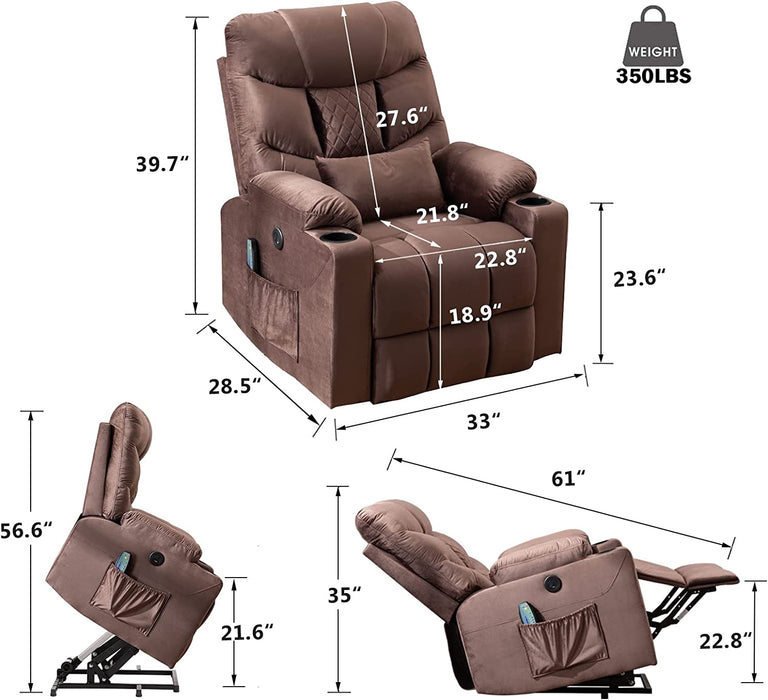 Power Lift Recliner Chair for Elderly, Velvet