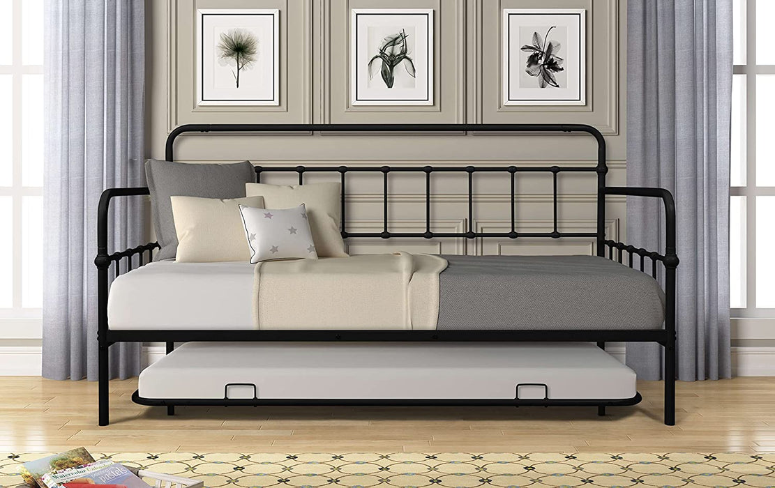 Twin Metal Daybed Frame with Trundle