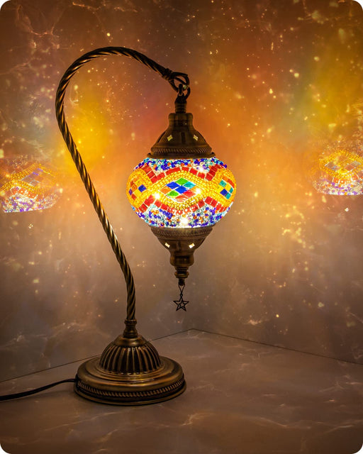 Handmade Turkish Moroccan Lamp with Tiffany Mosaic Glass