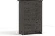 Galano Genoa 5 Drawer Dresser, Dark Grey Oak