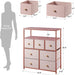 Pink Dresser with 7 Drawers and 2 Shelves