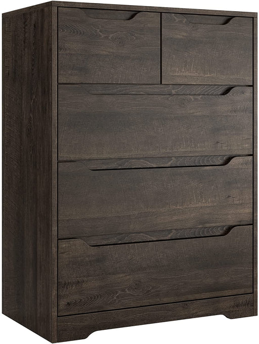 Modern Dark Brown 5-Drawer Clothing Organizer