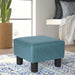 Small Blue Suede Ottoman Footstool