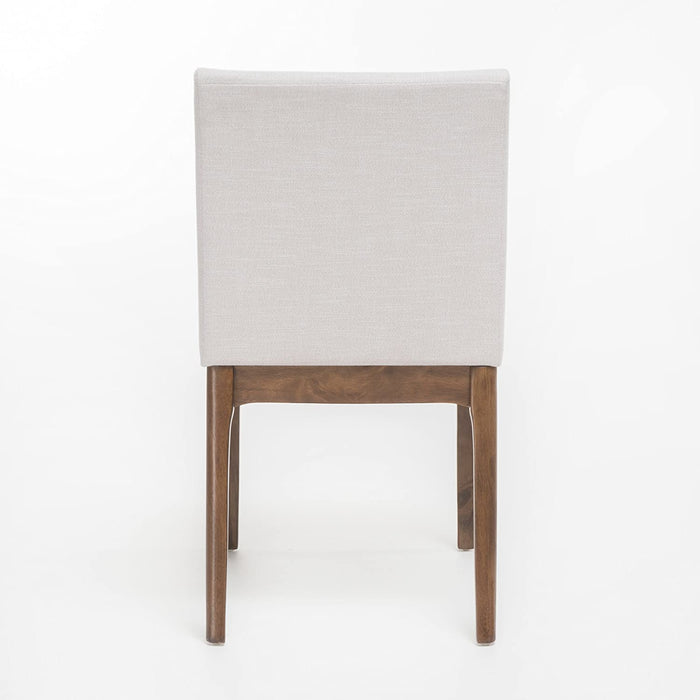 Light Beige Fabric / Walnut Finish Dining Chairs (Set of 2)
