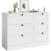 Modern White 6 Drawer Chest of Drawers