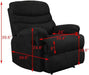 Recliner Sofa Chair, Fabric (Black)