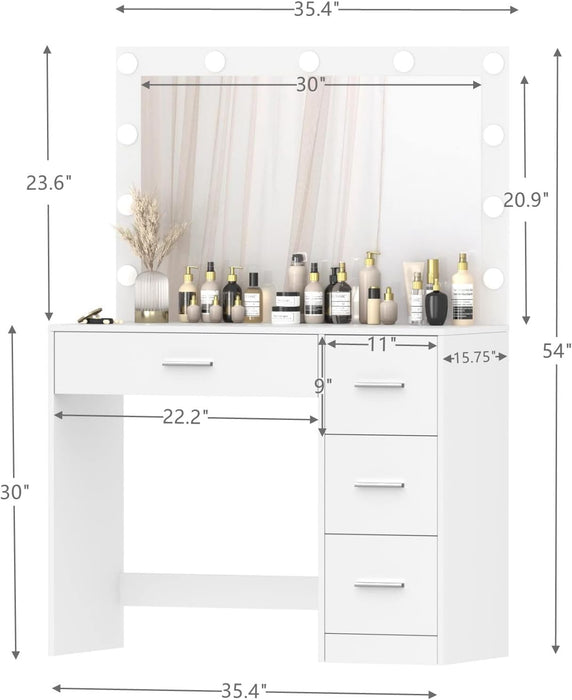 Makeup Vanity Table with 10 LED Lights