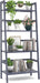 Bamboo 4-Tier Bookshelf with Blue Grey Finish