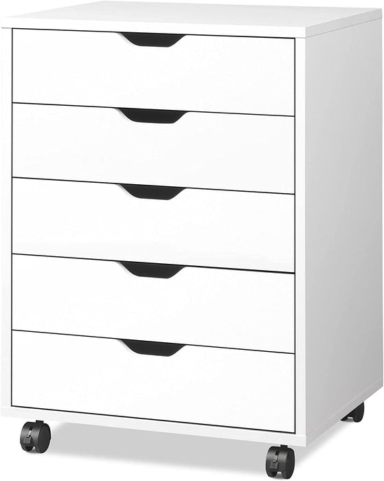 White 5-Drawer Dresser Cabinet