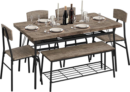 Drift Brown Wooden & Metal 6-Piece Dining Set