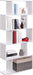 White 5-Tier Wooden Room Divider Bookshelf