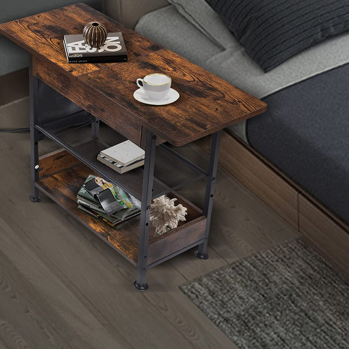 3-Tier End Table with Charging