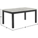 6-Person Dining Table with Faux Marble Top, Black Base