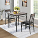 3-Piece Rustic Brown Dining Table and Chair Set for Small Space