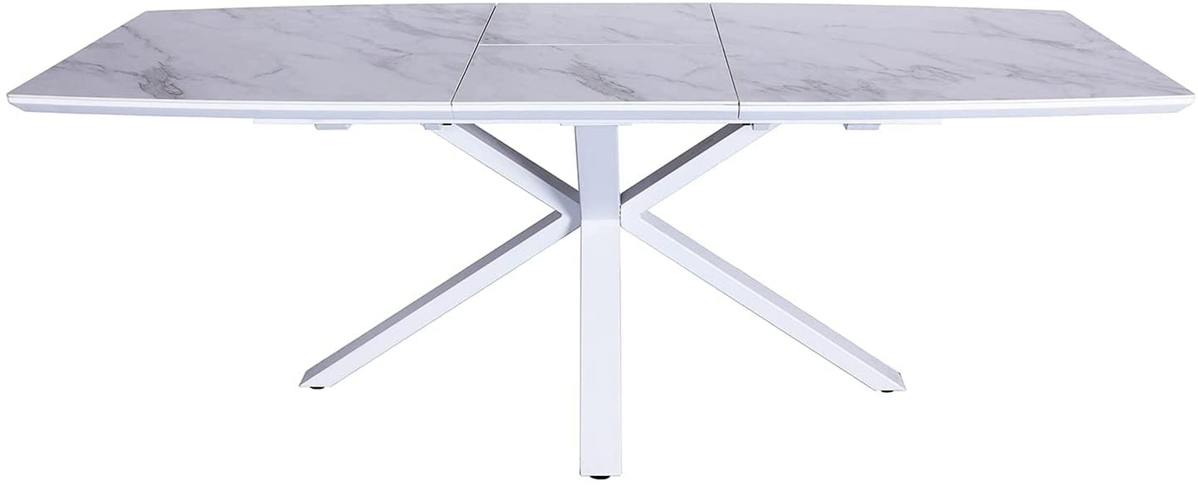 White Carbon Steel Expandable Dining Table