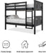 Metal Twin Bunk Beds Frame with Stairs