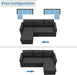 Dark Grey L-Shaped Sleeper Sofa Bed