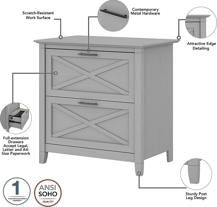 Key West Computer Desk with Lateral File Cabinet