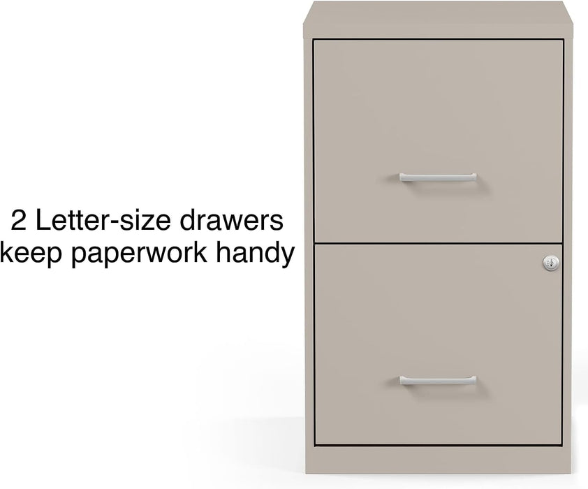 Locking 2-Drawer File Cabinet in Putty/Beige