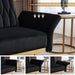 Black Velvet Convertible Sofa Bed with Metal Legs
