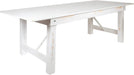 Rustic White Solid Pine Folding Farm Table