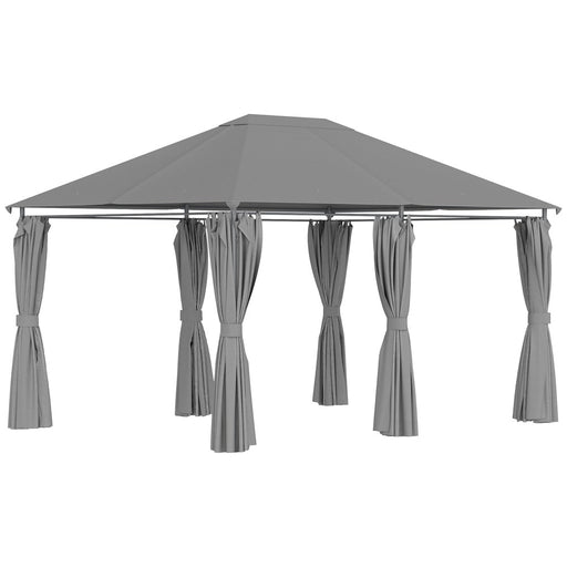 13' X 10' Steel Outdoor Patio Gazebo Pavilion Canopy Tent Grey