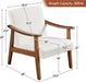 Mid-Century Modern Ivory Accent Chair with Wood Legs