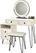 Vanity Set with Lighted Mirror, Left or Right Side Cabinet (Marble White)