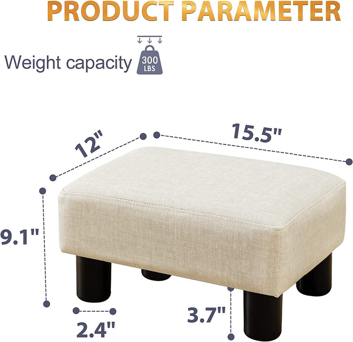 Modern Beige Footrest Ottoman for Home and Office