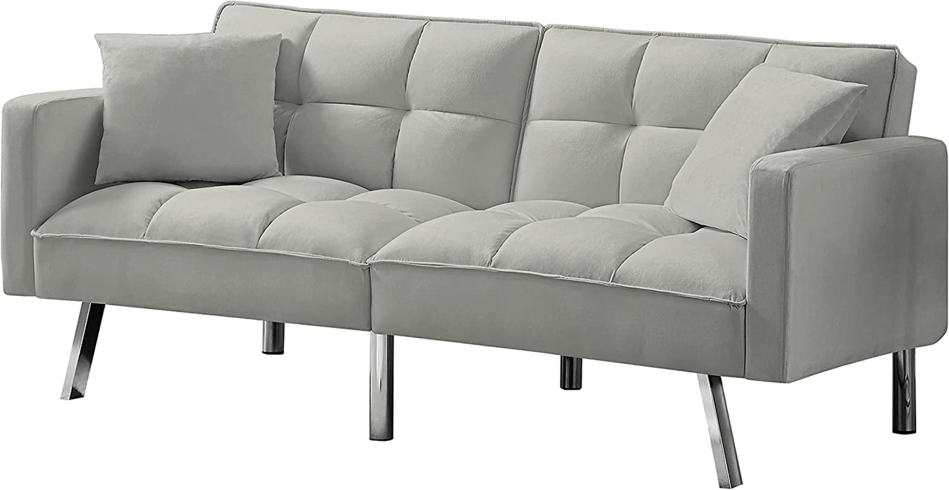 Adjustable Loveseat Sofa Bed with Metal Legs