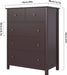 Dark Brown Modern 5-Drawer Chest of Drawers