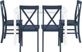 Navy Blue Farmhouse Table and X-Back Chair Dining Set