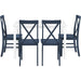 Navy Blue Farmhouse Table and X-Back Chair Dining Set
