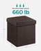 Multi-Functional 660Lbs Ottoman Cube in Brown