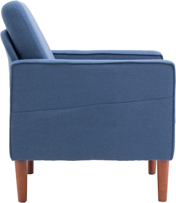 Mid-Century Modern Navy Blue Accent Chair