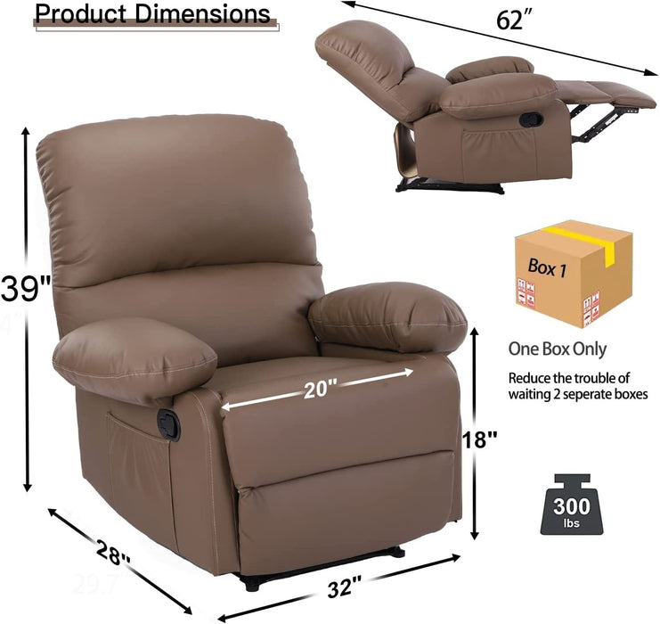 Massage Recliner Chair with Heat, Brown