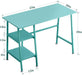 Blue 43″ Desk with 2 Shelves and Adjustable Feet