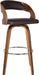 Shelly 30″ Brown Faux Leather and Walnut Wood Barstool