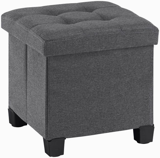 Small Grey Ottoman with Foldable Storage