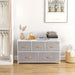 Light Grey 5-Drawer Dresser Tower Unit, Small Size