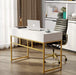 White and Gold Makeup Vanity Console Table