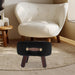Compact Velvet Ottoman with Handle and Legs