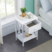 Versatile X-Design Marble White Nightstand